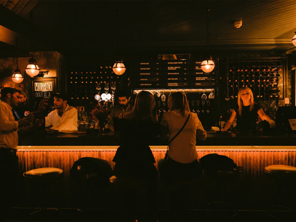 Wolfpack West Hampstead Sports bar designed by Ellis Design Studio
